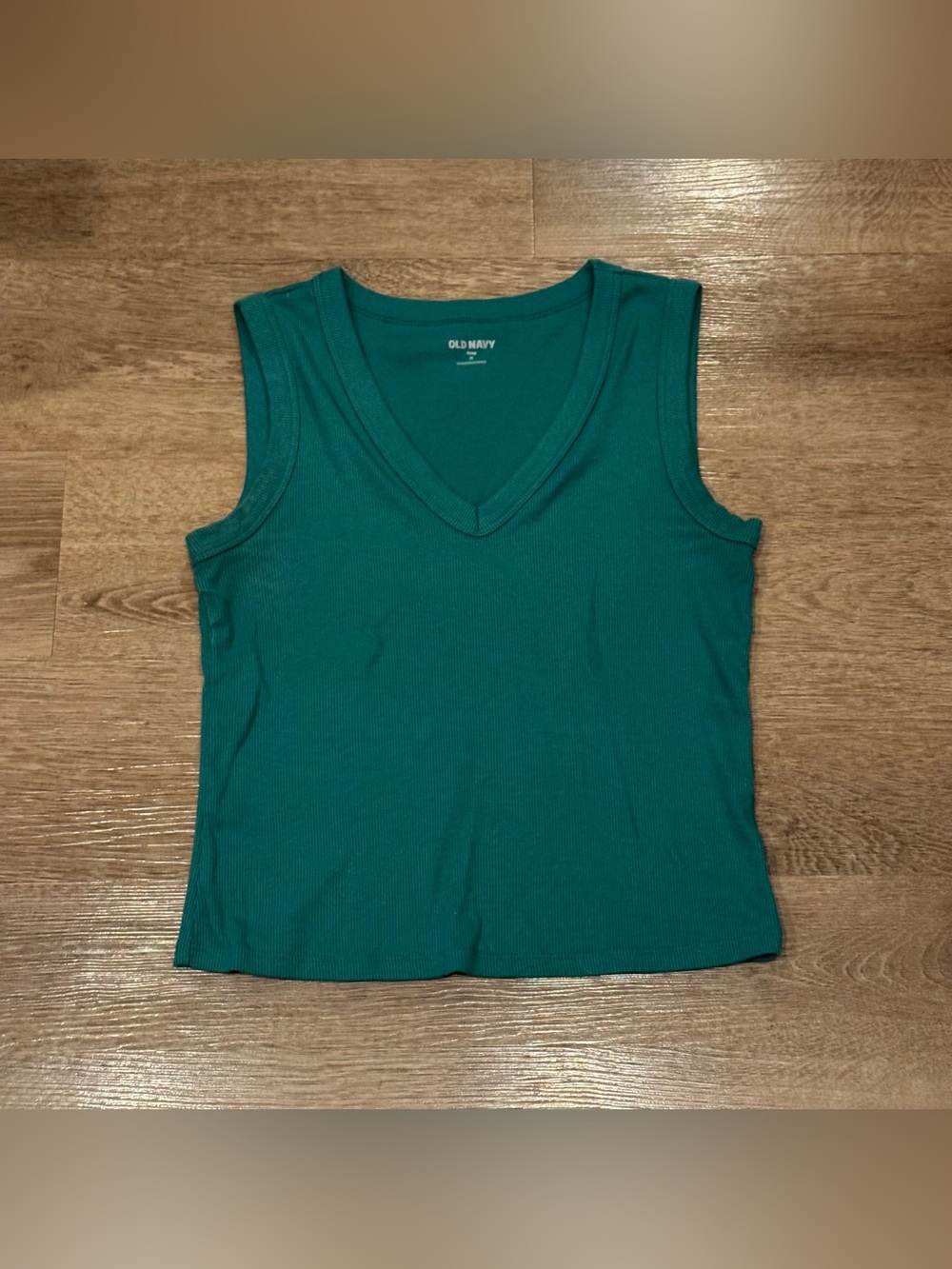 Old Navy Teal Ribbed V-Neck Tank